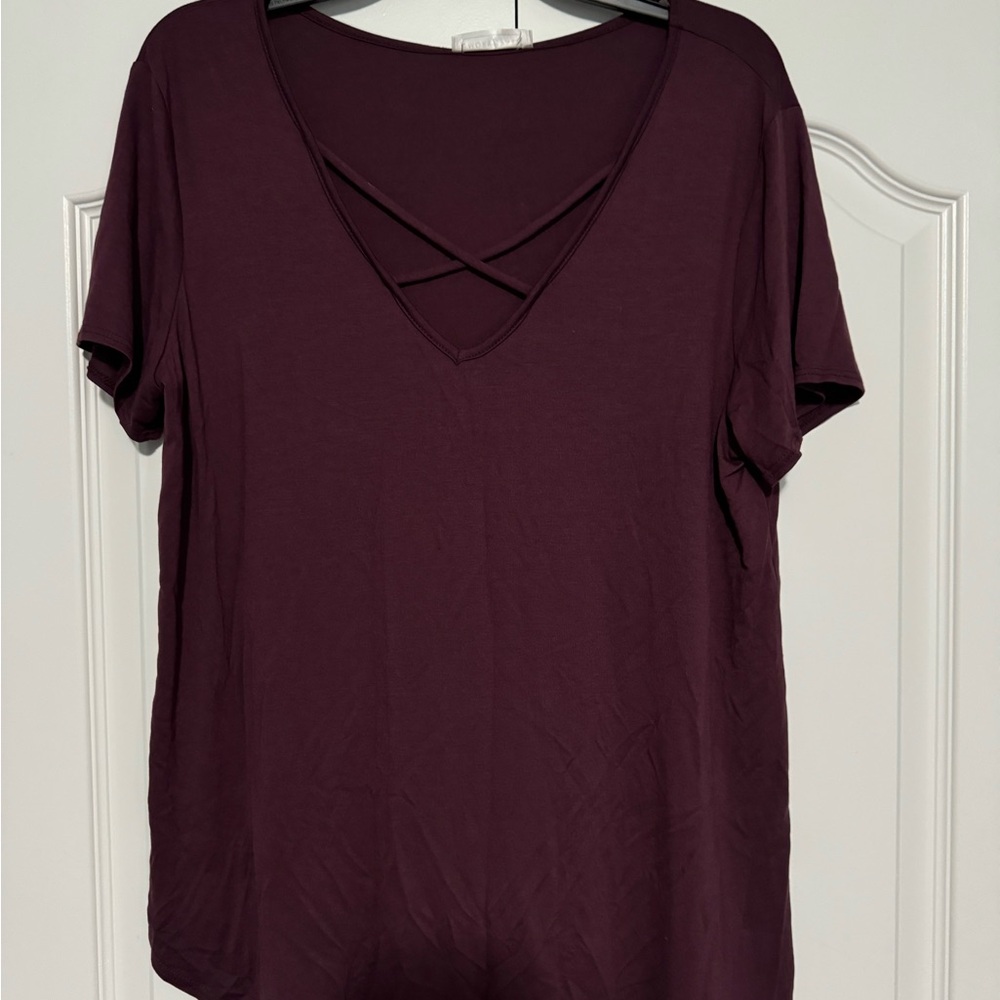 Emory Park Deep Purple Ladies Large Shirt New with Tags